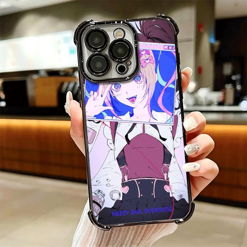 Needy Girl Streamer Overload Soft Phone Case For iPhone 15 16 17 Air 14 Pro Max 16E Plus 13 12 Mini Plating Anti-Fall Fundas