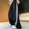 Uncle Radish Three-bar Sweatpants Women's Autumn and Winter Sweatpants High Waist Loose Small Casual Straight Wide Leg Pants