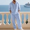 PEYWOW Men's Fashion Casual Autumn Winter Long Sleeve  Pants Suits