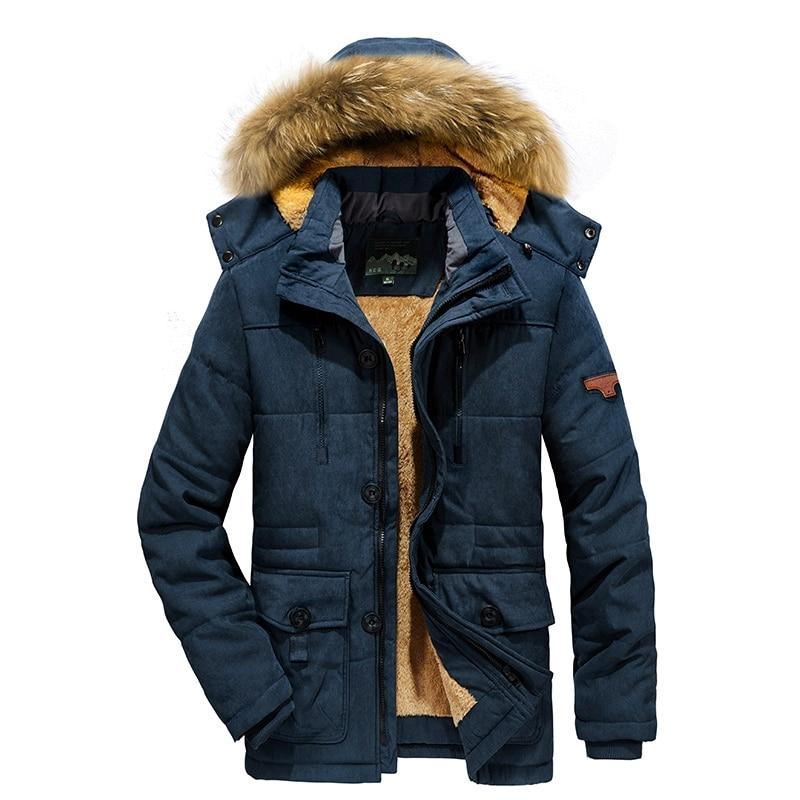 Men 's Casual Jacket Male Winter Parkas Fur Trench Thick Overcoat Windproof Heated Jackets Cotton Warm Coats Men