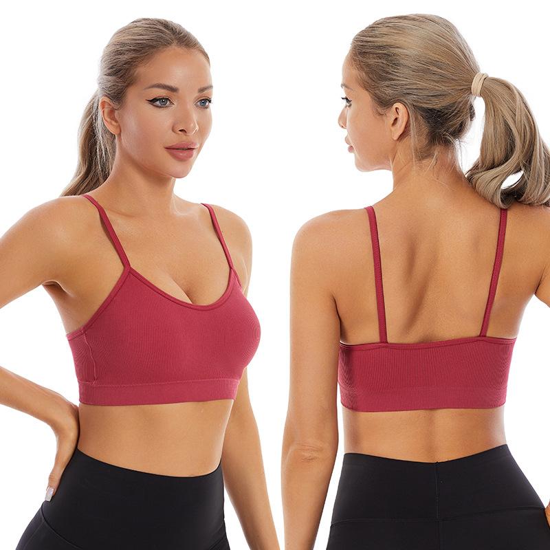 Large Size Integrated Suspender, Beautiful Back Underwear Gathers, Shockproof Sports Bra, Running Yoga, Thin Shoulder Strap Bra.