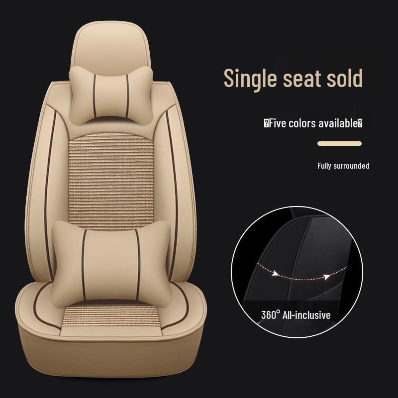 Uniwersalny Pokrowiec na Fotel Samochodowy Pełny Oplot dla Kierowcy i Współkierowcy - Na Wszystkie Pory Roku, Pasuje do Sedana, SUV-a, Pickupa, Vana