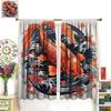Cortina de Peixe Koi Japonês   Onda Grande Contorno de Koi Estilo Asiático Onda Flor Arte Carpa Cortina Quarto Escuro Bolso para Varão de Porta e Janela C