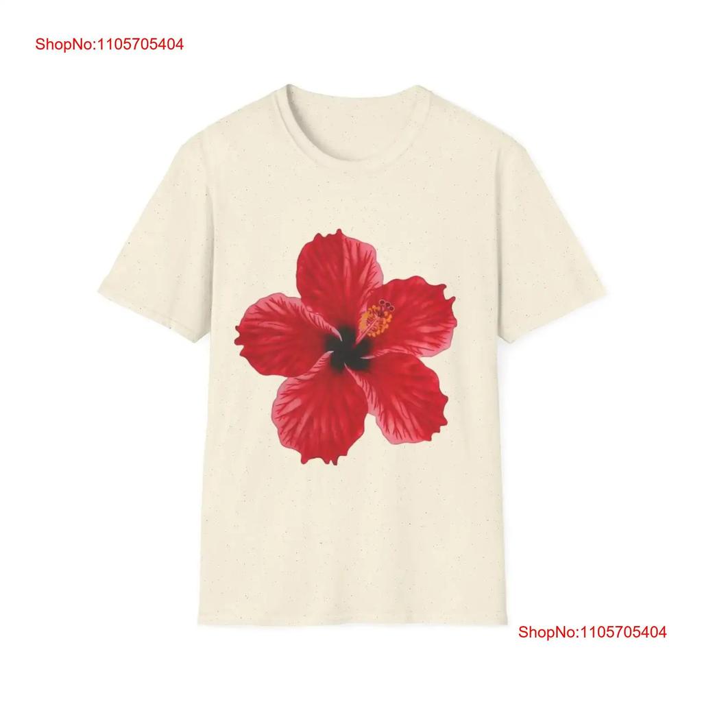 Red Hibiscus T Shirt Tropical Flower Ter Vintage Soft Designer Clothes Stylish Streetwear Graphic