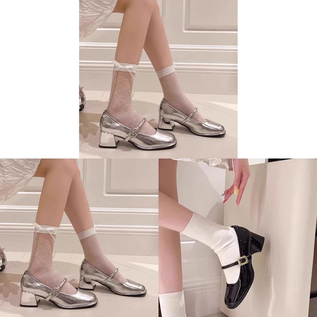 French Mary Jane Shoes For Women With Buckle Closure And Block Heel Perfect For Summer Casual Wear