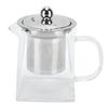 Transparent Glass Teapot with Removable 304 Stainless Steel Filter Tea Kettle for Home Office