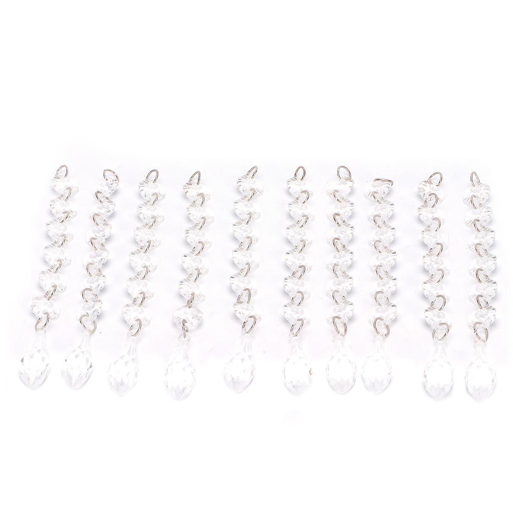 10Pcs Acrylic Teardrop Pendant Garland Hanging Beads Lighting Transparent Decorative Beads for