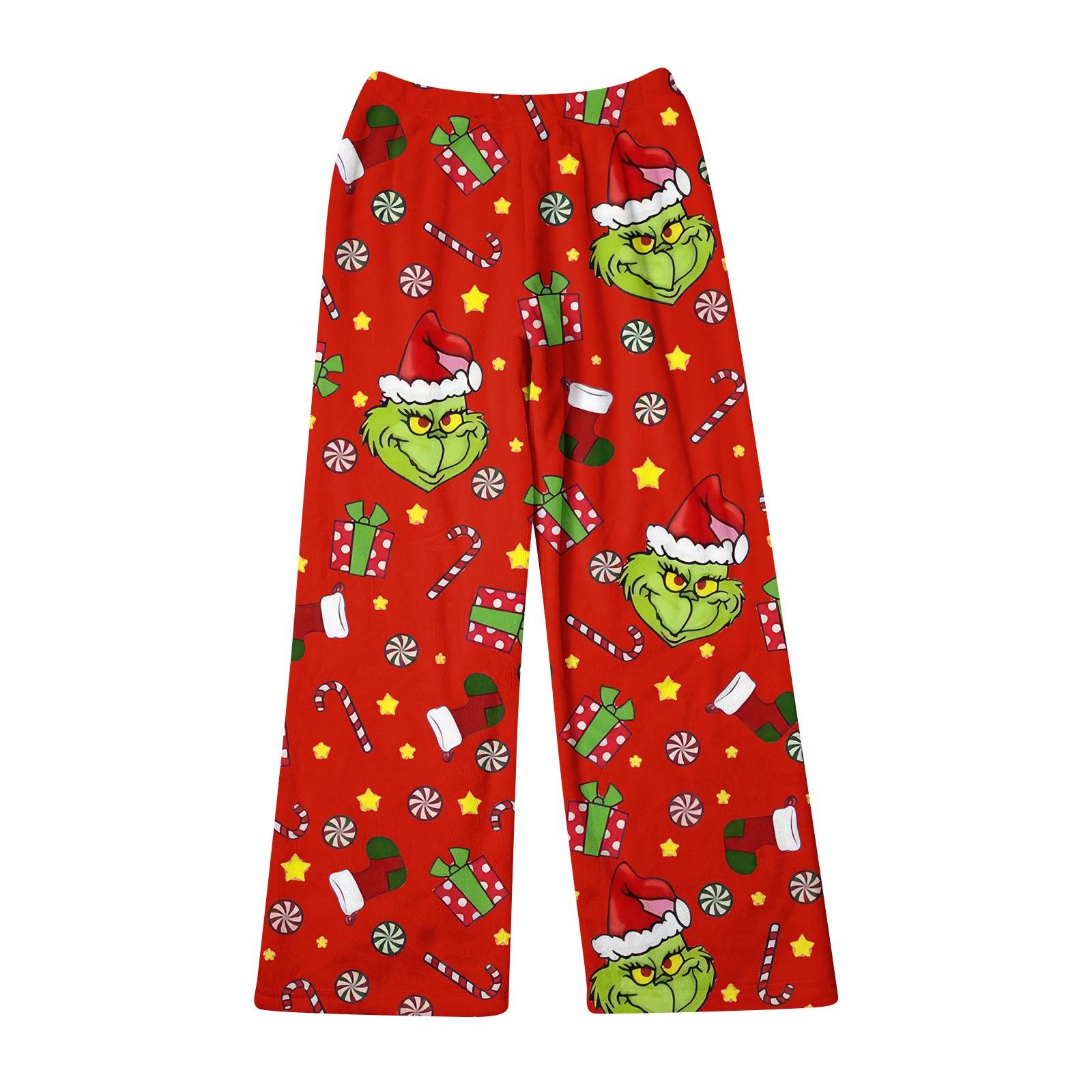 

Women Winter Plaid Pants Full Length Long Trousers Sports Pants M червоний