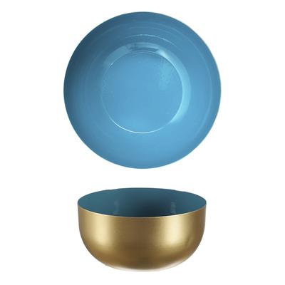 [A1716] - Golden Blue 'Boho' Metal Bowl - 12x6 Cm