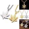 Stylish European And American Hip Hop Necklace With Alloy Maple Leaf Pendant For Men