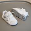 Children's Spring New Leather Upper Sneakers Middle Large Children's Casual Shoes Boys and Girls Soft Sole Students Tennis Shoes
