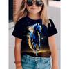 Children's Clothing Girl Cute and Funny Animal Horse 3D Print Graphic Style Comfortable Crew Neck Top