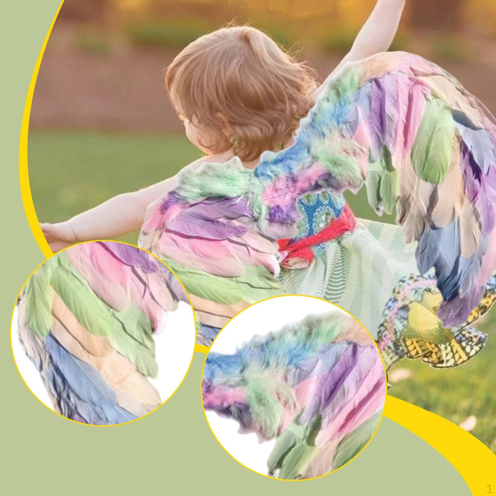 

Детские крылья ангела для косплея, милые для девочек, с эластичными плечевыми лямками, декоративные 45cmx35cm