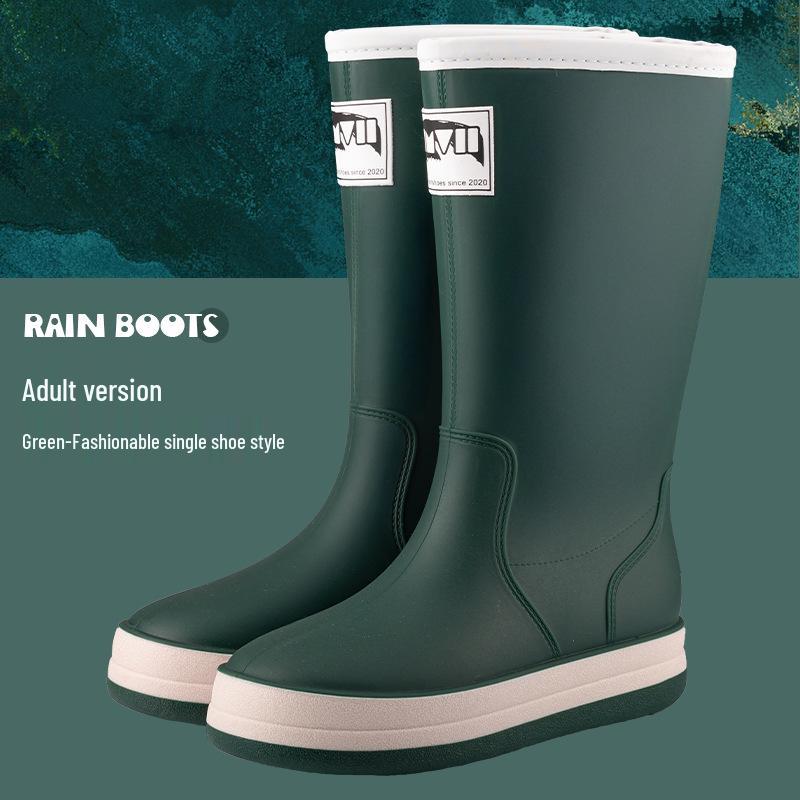 Wasserdichte Mid-Calf Anti-Rutsch Stiefel mit Kordelzug für Alle Jahreszeiten - Eltern-Kind-Stil Japanische Gummistiefel für Männer