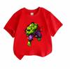 Kids Boys Girls 100% Cotton Crew Neck Short Sleeve T-Shirt, Cool Super Strong Green Giant Break Wall Print Casual Soft Summer Tee for Children Daily W