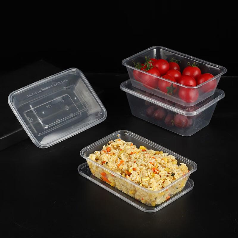 1L Disposable Rectangular Takeout Food Containers with Lids