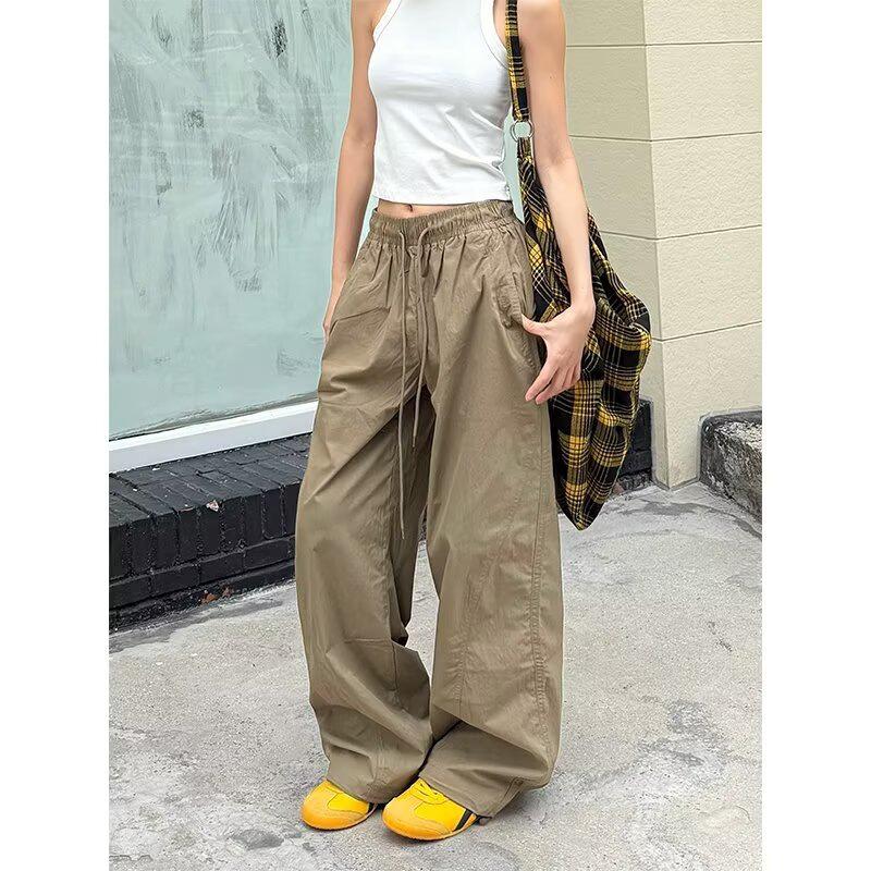 

Women s Japanese-Style White Wide-Leg Balloon Pants, Summer Thin, Nine-Point Length, Plus Size L зелёный
