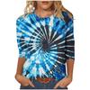 Frühling und Herbst Rundhals Bunt 3D-Druck Oberteil Modisches Lässiges Langarm Damen-T-Shirts