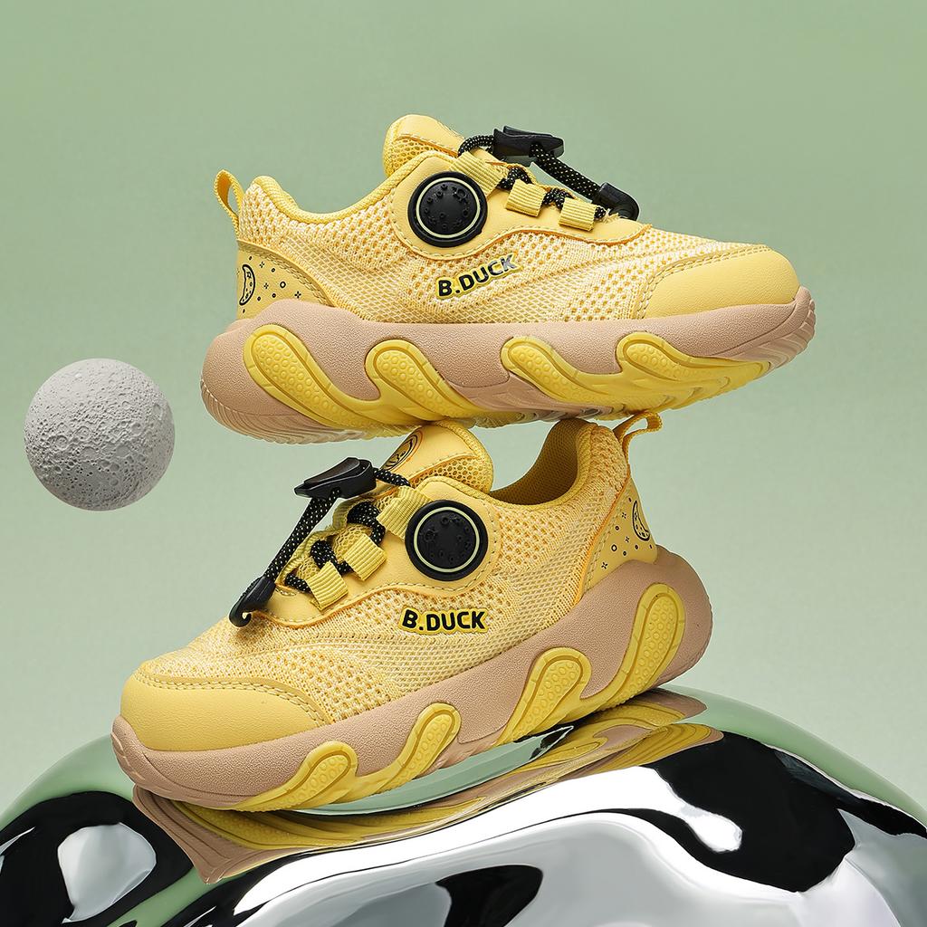 Yellow Duck Children's Shoes 2026 New Spring Thick-soled Fashion Running Shoes for Boys and Girls Lightweight Sports Shoes