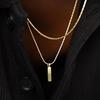 St. Delan Men's Hip-Hop Necklace: Simple Brick Design Clavicle Chain, Light Luxury Sweater Accessory