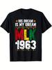 Mlk Dream 1963 Graphic Tee Unisexs Short Sleeve Crew Neck Cotton Tshirt Daily Wear