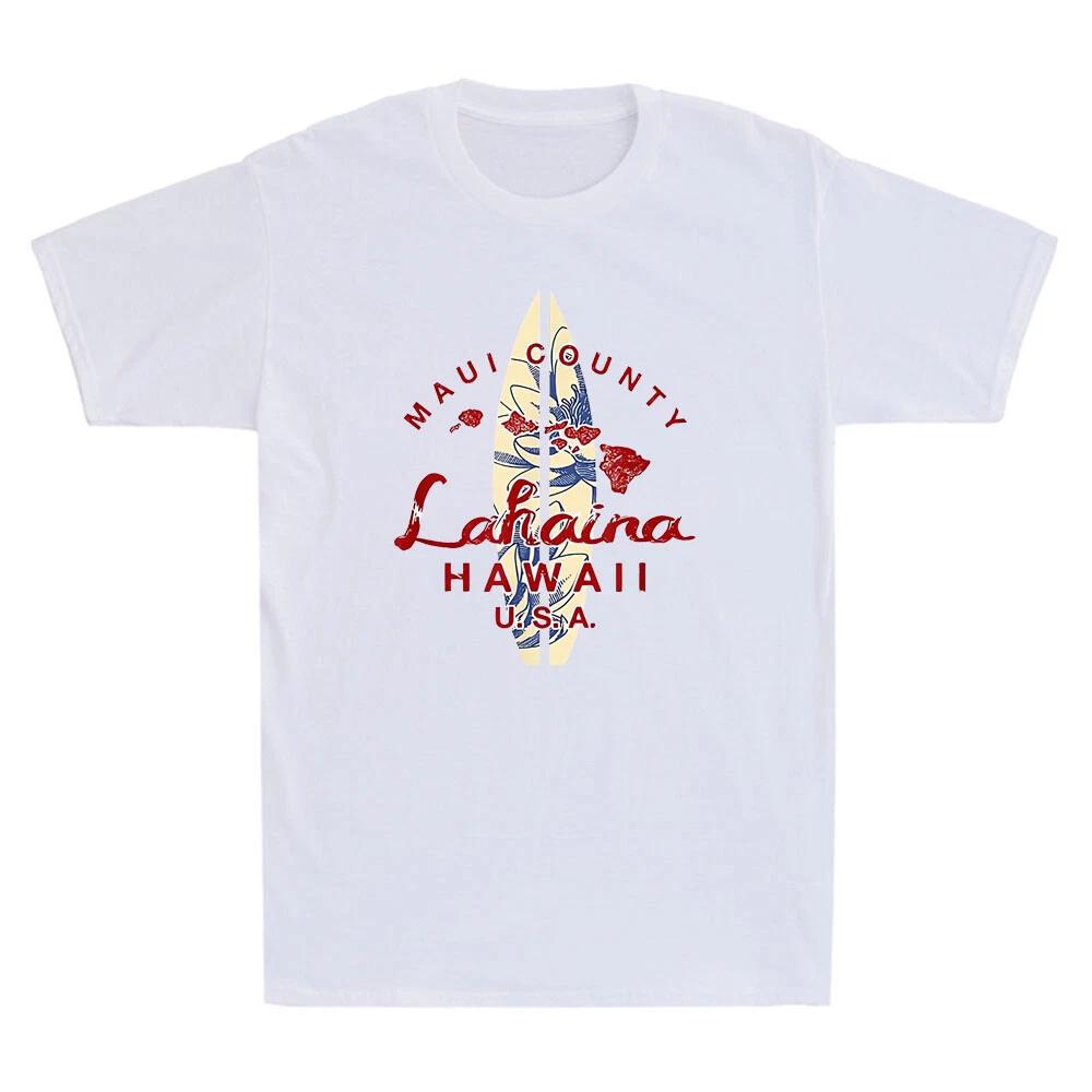 Hawaii Lahaina Maui Vintage Hawaiian Islands Surf Retro Graphic Unisex T-Shirt 2XL