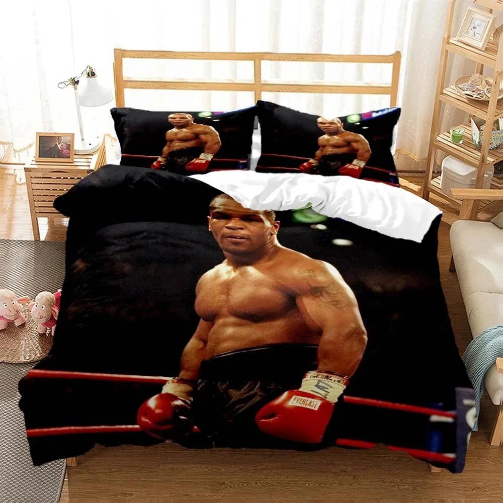3D Print Mike Tyson Boxing Champion Bedding Set Boys Girls Twin Queen King Size Duvet Cover Pillowcase Bed Boys Adult Bedroom