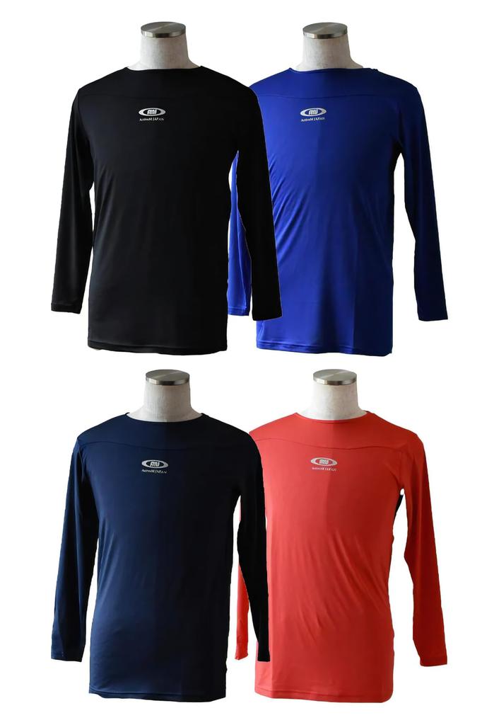 ActiveM Long Sleeve Comfort Undershirt for Round Mesh Comfortable Against the Skin Baseball, Neck, Moisture-Wicking, Quick-Drying, Stretch, Sides,
