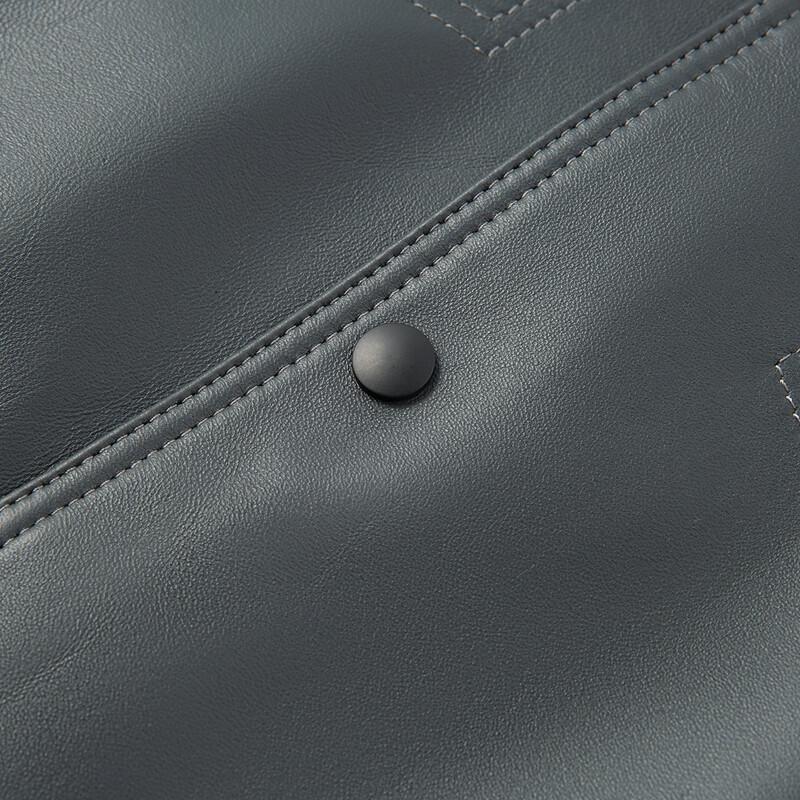 FAPAI Men's Sheepskin Lapel Leather Jacket