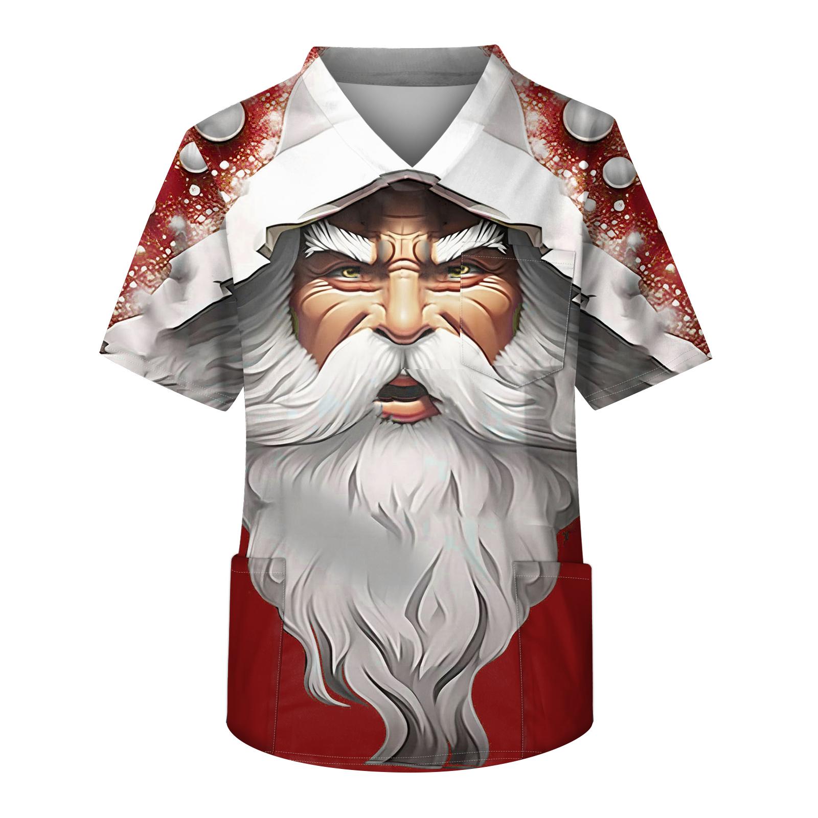 

Чоловіча робоча блуза з коротким рукавом і V-подібним вирізом, нагрудна кишеня для догляду XXXXL червоний