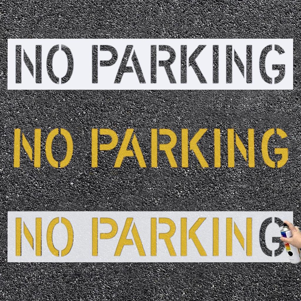 No Parking Silicone Template Reusable Washable 12Inch Letter Road Sign Parking Lot Paint Template For Asphalt Pavement Sidewalk