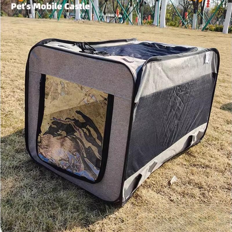 All-Season Cat Maternity Tent Foldable Pet Carrier with Privacy Cover Portable Isolation Cage for Travel Breathable Cat House