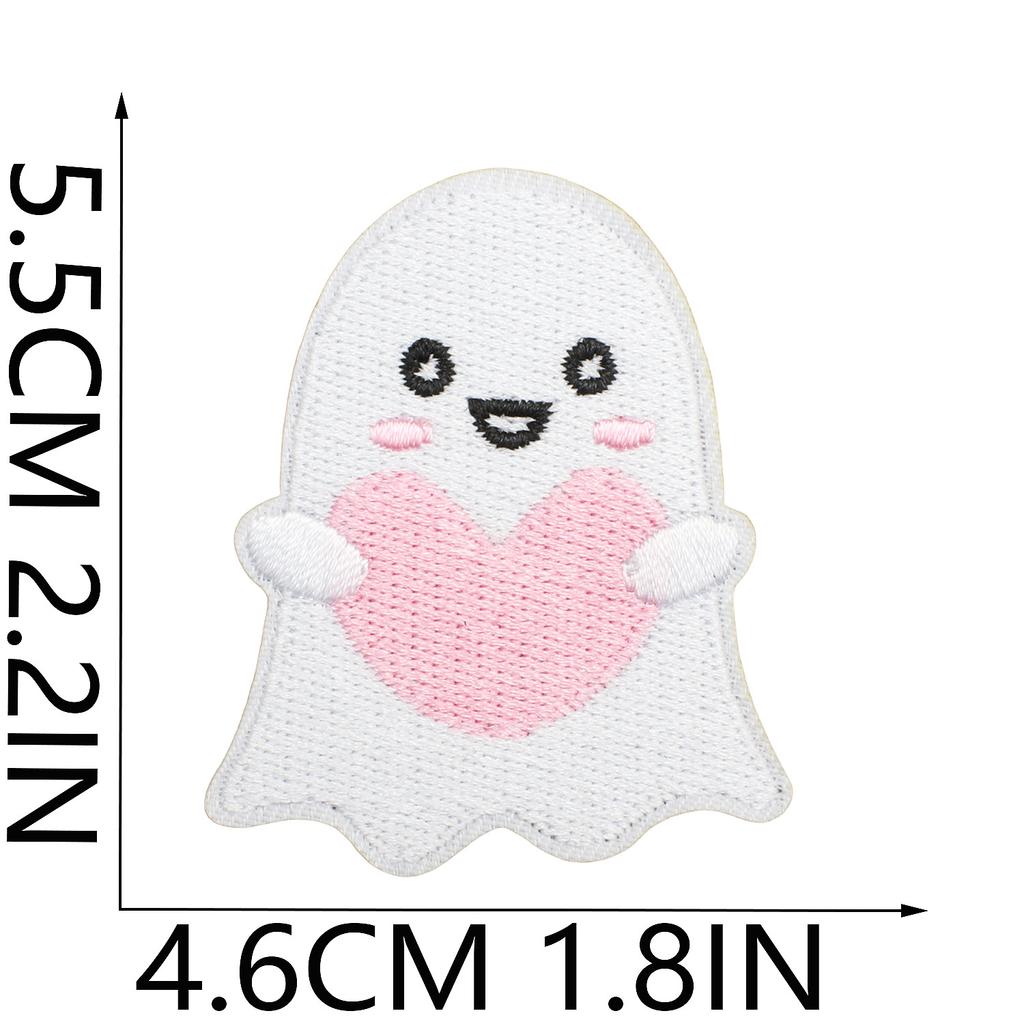 Ghost Embroidery Cloth Sticker Halloween Piao Ghost Patch Sticker Festive Atmosphere Dress Up Embroidery Label Pumpkin Spider Web