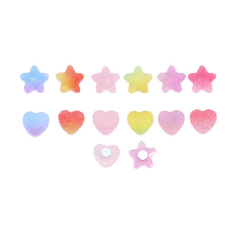 10pcs Heart Star Shape Fridge Magnet Mix Colors Message Board Magnetic Refrigerator Sticker Home Kitchen Decoration Accessories