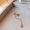 New Long Sunflower Tiger Eye Stone Pendant Necklace for Womens Accessories Sweater Chain Light Luxury Jewelry Gifts