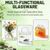 Purse Drinking Glass Handbag-shaped glass drinking cup Decorative Cute Cup Wine Glasses with Straw Beverage Juice Cocktail Glass