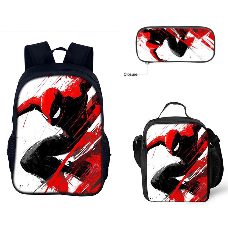 Spiderman Rucksack-Set Mit Oxford-Stoff Schultasche Und Federmäppchen Für Kinder