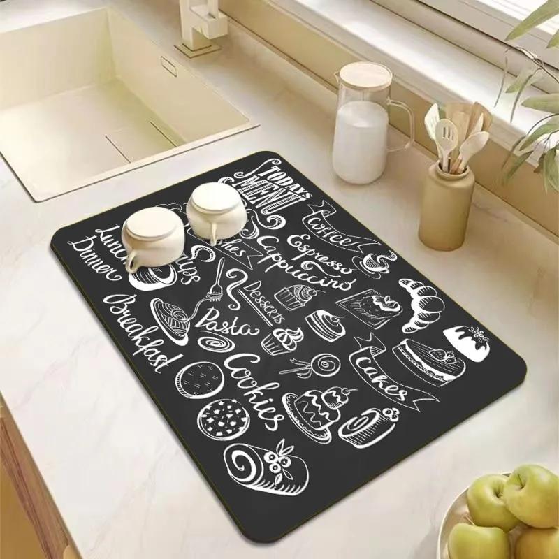 Drying Mat Coffee Mat Super Absorbent Drying Dish Drying Mats for Kitchen Counte Mat for Toilet Countertop Home Supplies