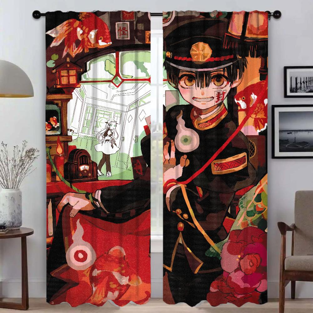 Modern Living Room Curtains for Camera Hanako Kun Shades Tulle for Bedroom Blackout Curtain Home Interior Curtains 2 Pieces