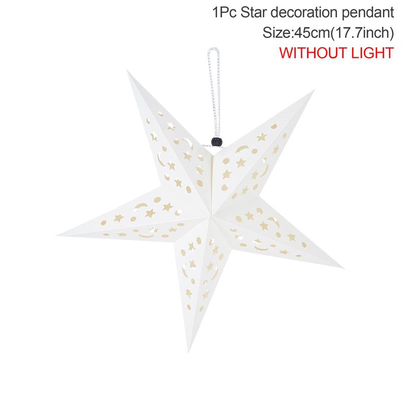 Hollow Star Hanging Pendant Eid Mubarak Ramadan Kareem Decoration Lantern 2025 Islamic Muslim Party Supplies Christmas Birthday