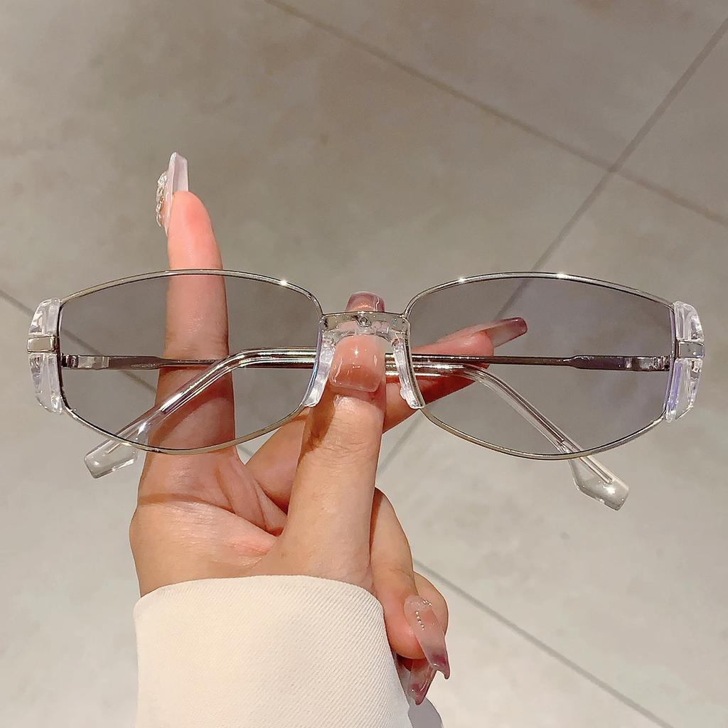 Retro Cat Eye Sunglasses Women Popular Korean Style Trends Shades Fashion Luxury Brand Metal Design Sun Glasses