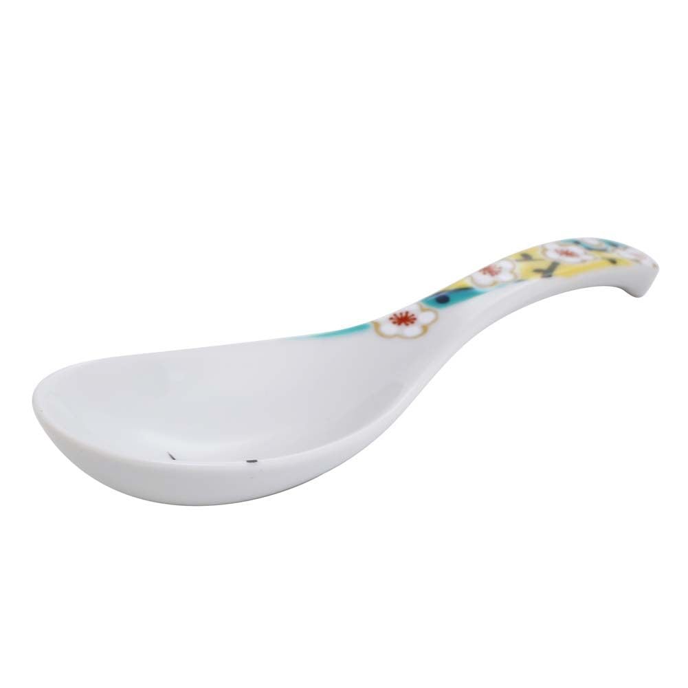 Kutani traditional plum blossom wedding favor Japanese-made ware/Kutani Gosai/Hokuriku craft/Cute spoon/ladle, design, 14cm,