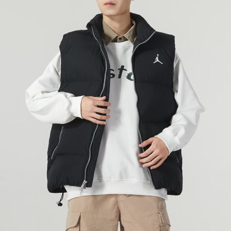 Jordan Solid Color Casual Stand Collar Sleeveless Vest Men Tops Black FB7308-010