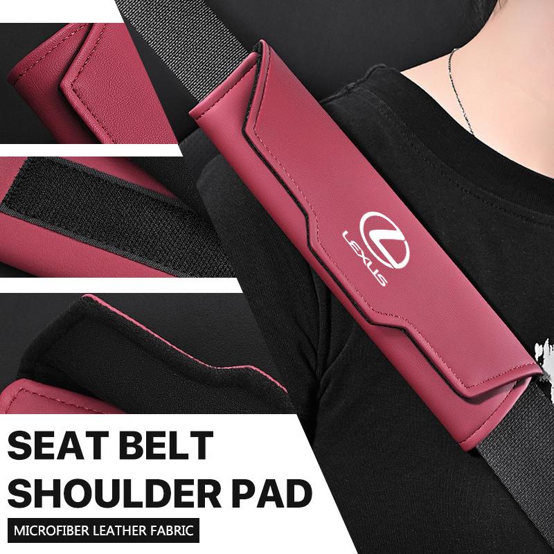 Leather Car Seat Belt Protection Shoulder Pad Cover Cushion For Lexus IS250 Ct200h LS430 LX570 NX300h IS300h RX330 ES300h UX250h