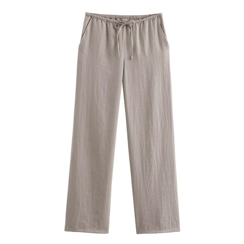 

Fashion Style 2024 Summer New Arrival Women s Clothing with Belt Texture Kimono Coat High Waist Pants 8338735 Khakis pants M