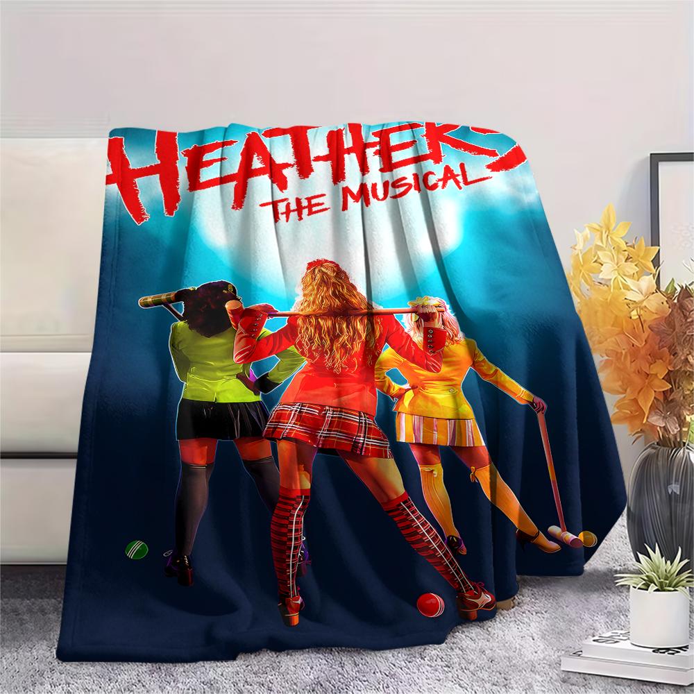 1PC Heathers Print Flannel Blanket, High quality All Seasons, Home Decor, Warmth and Comfort, Perfect for Christmas Gifts