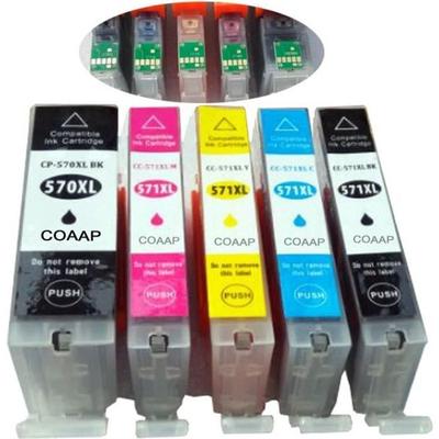 5 Canon Pgi-570xl Compatible Cli-571xl Ink Cartridge for Pixma MG5750 MG6800 MG6850 MG7750 MG7751 7752 Printer