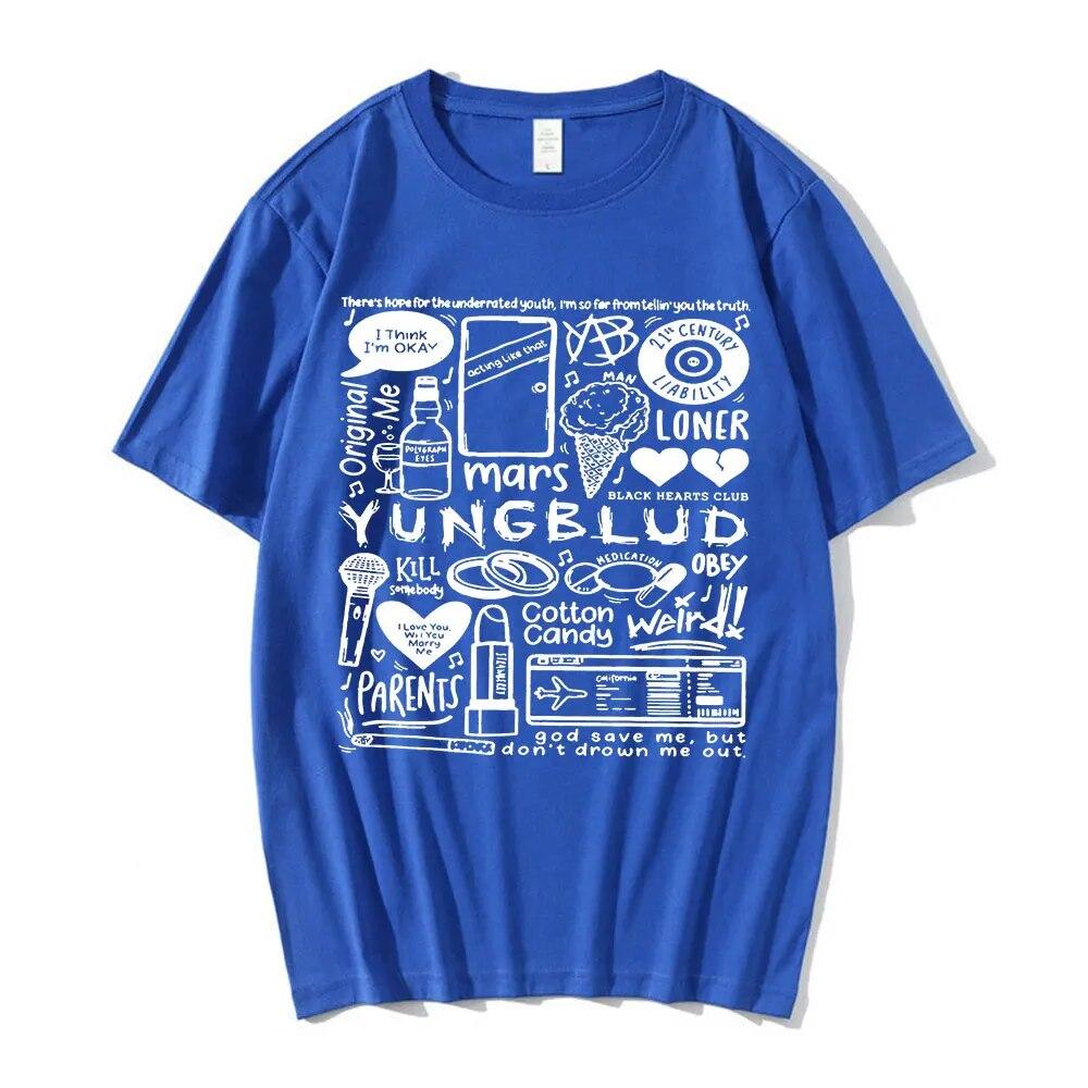 Tričko s potiskem Yungblud Unisex WoUnisex Oversize Tričko s krátkým rukávem Tričko s krátkým rukávem Hip-hopové tričko Grafika Unisex trička Streetwear