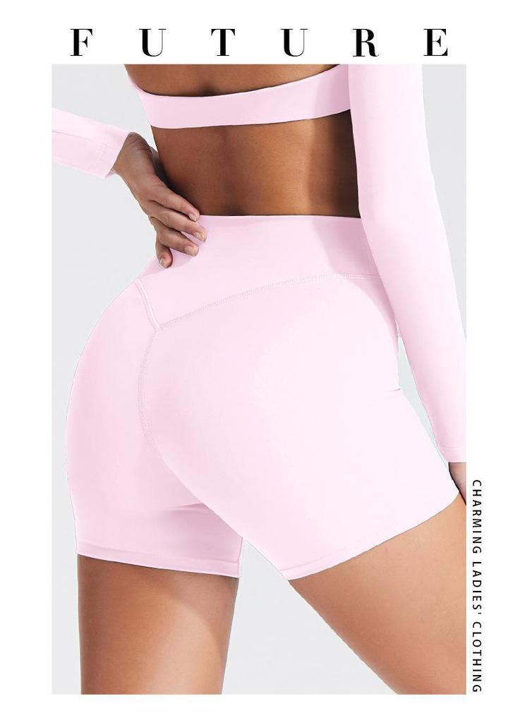 European & Asian Peach Hip Yoga Sports Shorts: High Waist, Slimming, Outdoor Cycling