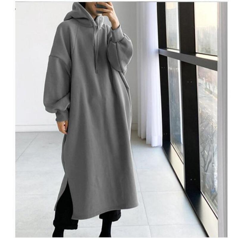 TIFICY Damenmode Casual Herbst Winter Einfarbig Druck Langarm Mit Kapuze Lange Hoodies & Sweatshirts